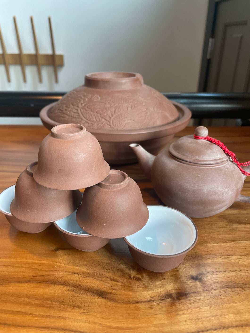 Dragon-patterned gong-fu set (6 cups)