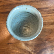Load image into Gallery viewer, Oregon Artist: sage glaze, chocolate brown clay tall guinomi
