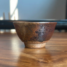 Load image into Gallery viewer, Vintage red-brown Karatsu-ware ochoko with gold drip
