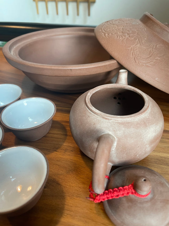 Dragon-patterned gong-fu set (6 cups)