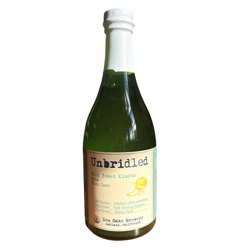 Den "Unbridled" Wild Yeast Kimoto Junmai with yuzu zest
