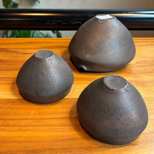 Yuta Tsukamoto- Beveled Black Cups + Katakuchi Set (3 pcs)