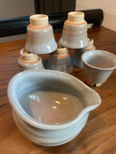 Load image into Gallery viewer, Vintage sage, frost &amp; rust-toned Hagi-yaki set of 7
