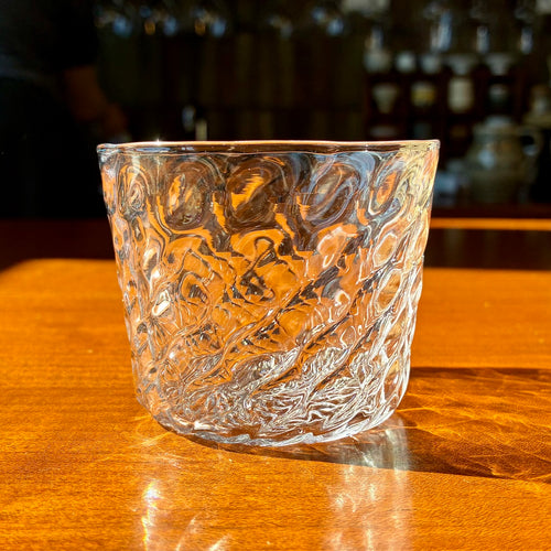 Refracting waves hand-blown glass cup, Toyama Glass Studio