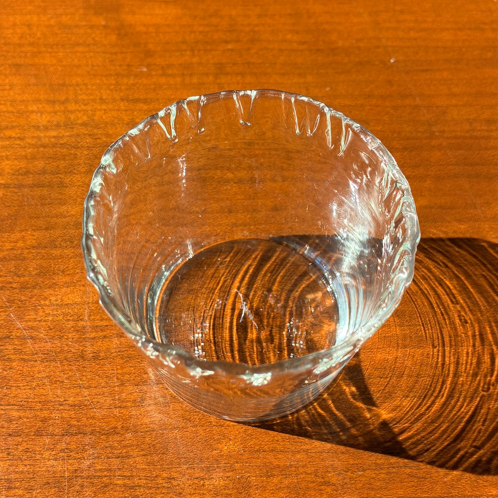 Icey Notched Lip hand-blown glass cup, Toyama Glass Studio