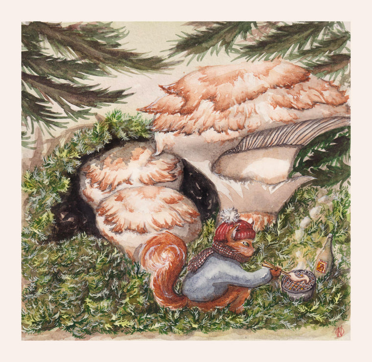 Matsutake mushroom squirrel with sake