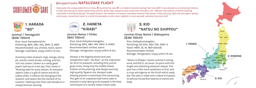 @supportsake Natsuzake Flight — the printed sheet