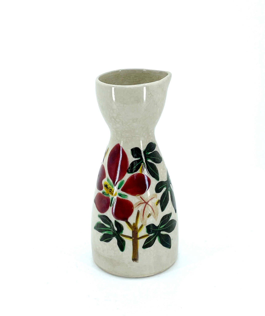 Kutani-ware floral tokkuri, vintage